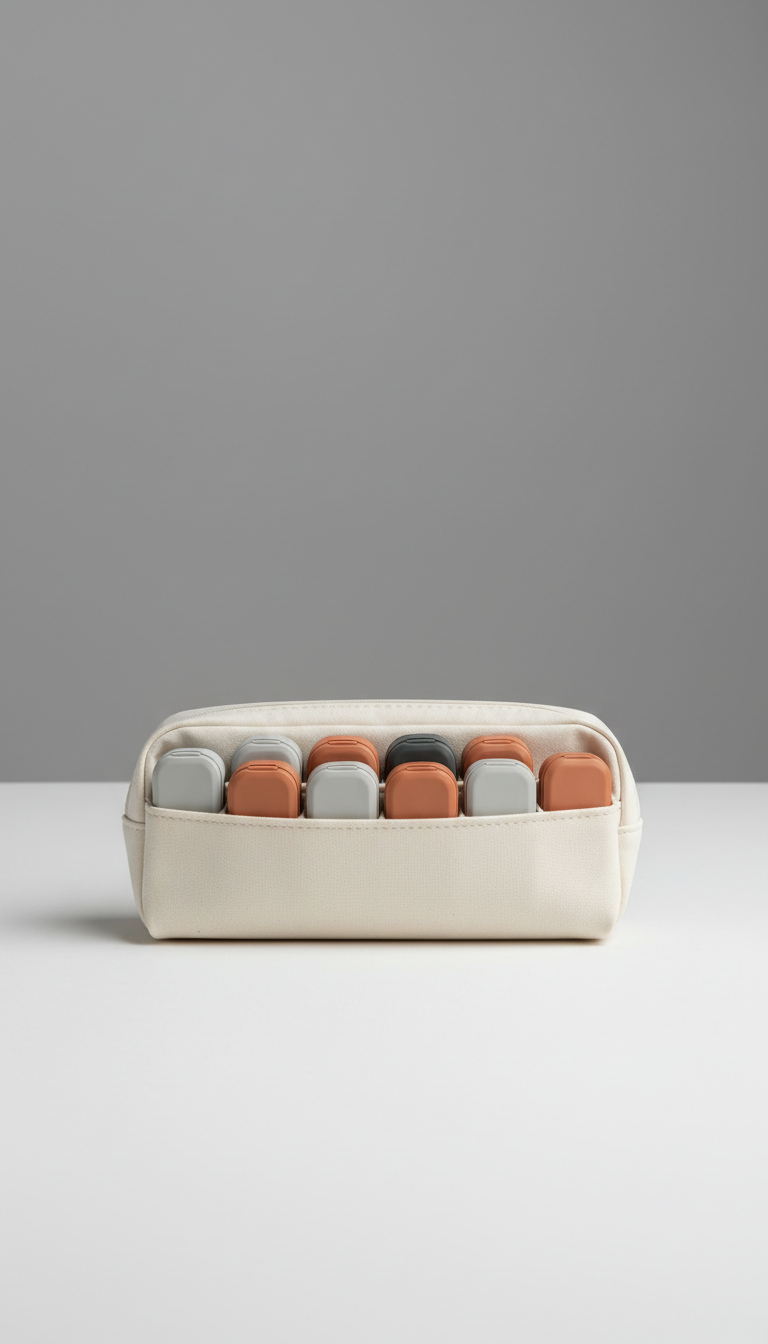 Large-font travel pill organizer set