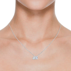 AGI Certified Lab-Grown Emerald-Cut & Pear Diamond Two-Stone Pendant in 14K White Gold – Choice of 1ctw or 2ctw