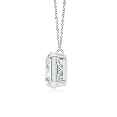 AGI Certified Lab-Grown Emerald-Cut & Pear Diamond Two-Stone Pendant in 14K White Gold – Choice of 1ctw or 2ctw
