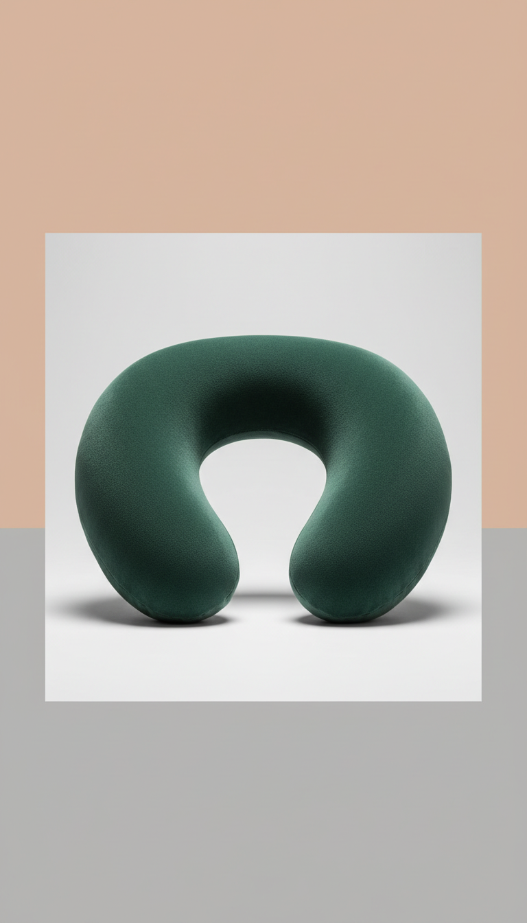 Ergonomic travel neck pillow in deep pine